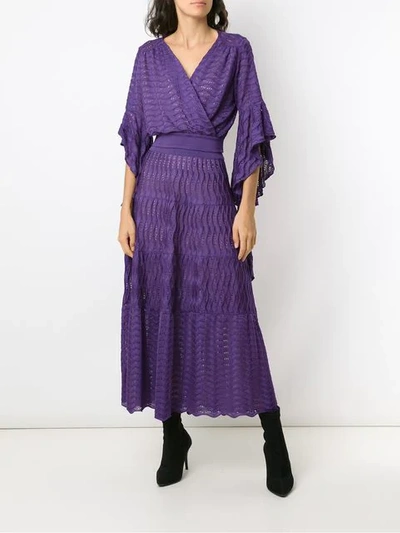 Shop Cecilia Prado Knitted Maxi Skirt In Purple