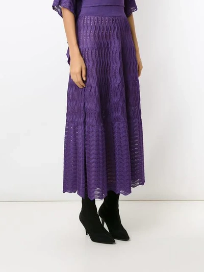 Shop Cecilia Prado Knitted Maxi Skirt In Purple