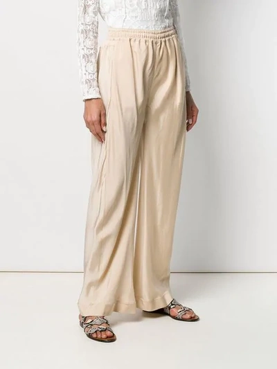 Shop Chloé Palazzo Trousers In Neutrals