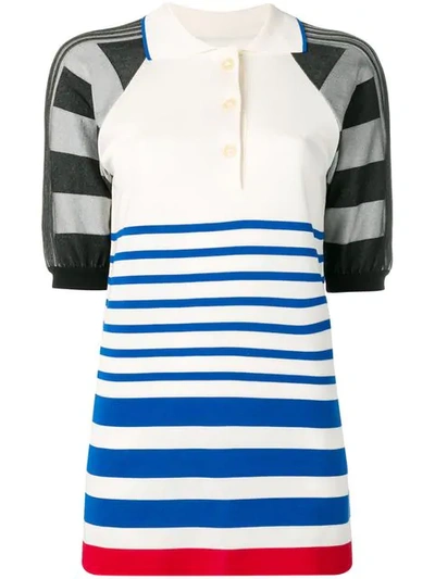 Shop Sonia Rykiel Striped Polo Shirt In White