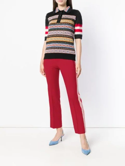Shop Miu Miu Side-stripe Track Pants In Red