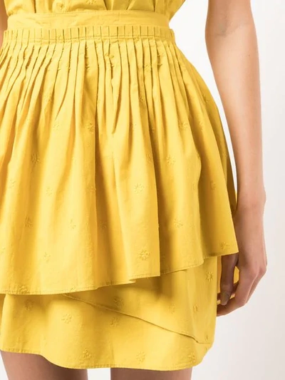 Shop Ulla Johnson Tiered Gathered Skirt In Yellow