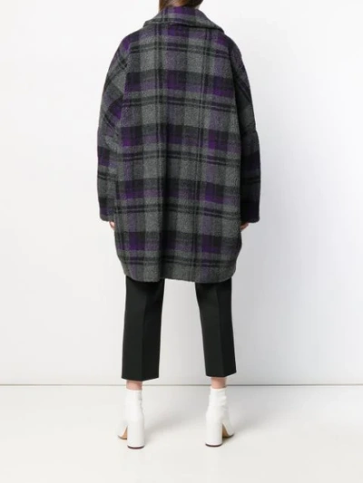 Shop Mm6 Maison Margiela Checked Coat In 001f Dark Checked