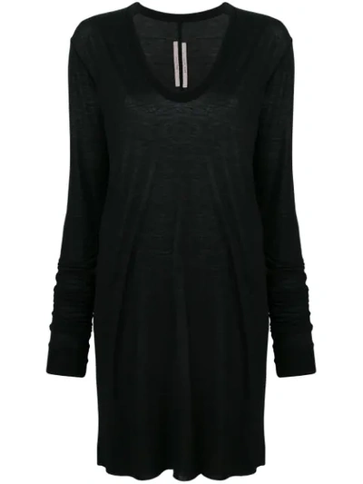 Shop Rick Owens Oversized Long-sleeve Sweatshirt In 09 Black