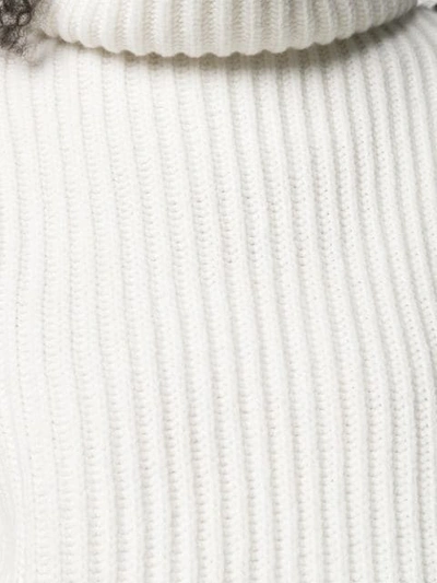 BRUNELLO CUCINELLI RIBBED KNIT SWEATER - 白色