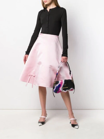 Shop Prada Double Satin Poodle Skirt With Bow - Pink