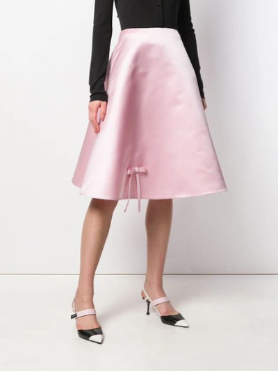 Shop Prada Double Satin Poodle Skirt With Bow - Pink