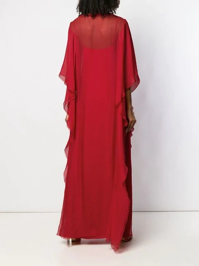 Shop Alberta Ferretti Ruffled Maxi Dress In Red