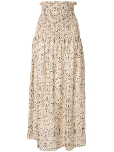 Shop Sir. Sachi Ruched Maxi Skirt In Brown