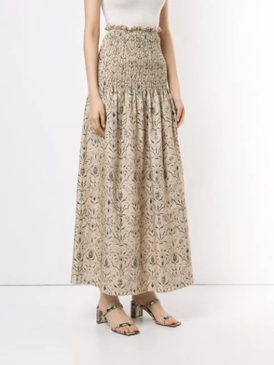 Shop Sir. Sachi Ruched Maxi Skirt In Brown
