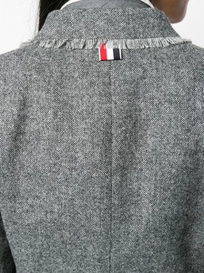 Shop Thom Browne Frayed-edge Sports Jacket In Grey
