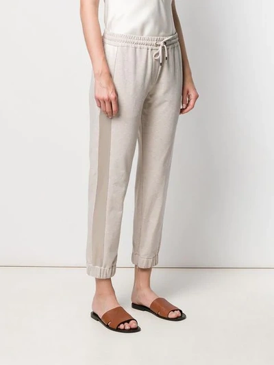 Shop Brunello Cucinelli Panelled Jogging Trousers In Neutrals