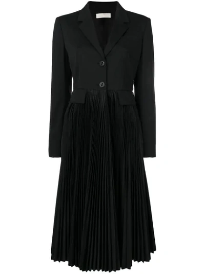 Shop Mantù Mantu Pleated Single Breasted Coat - Black