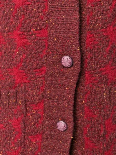 Shop Antonia Zander Long Buttoned Cardigan - Red