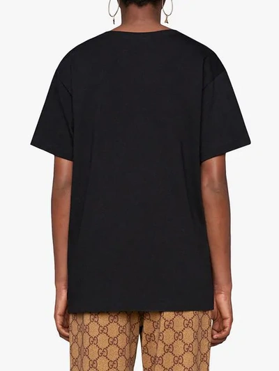 Shop Gucci Logo T-shirt With Shooting Stars In Black