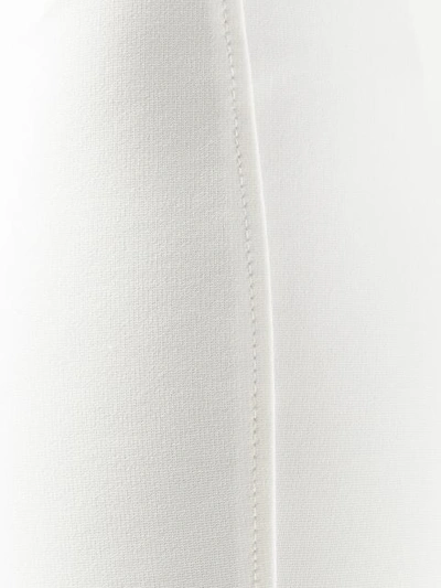 Shop Pinko Cropped Slim Fit Trousers In White