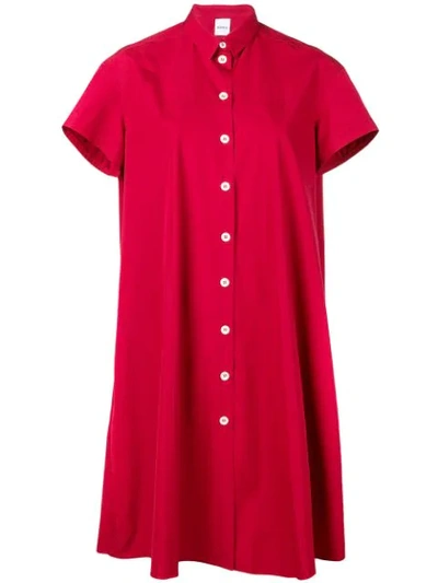 Shop Aspesi A-line Shirt Midi Dress - Red