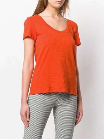 Shop Theory Short-sleeve Fitted T-shirt In Orange