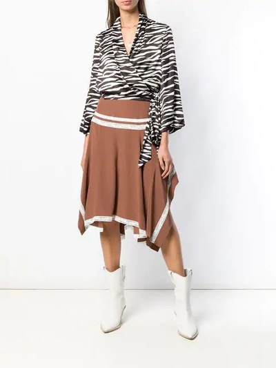 Shop Chloé Draped Skirt In Brown