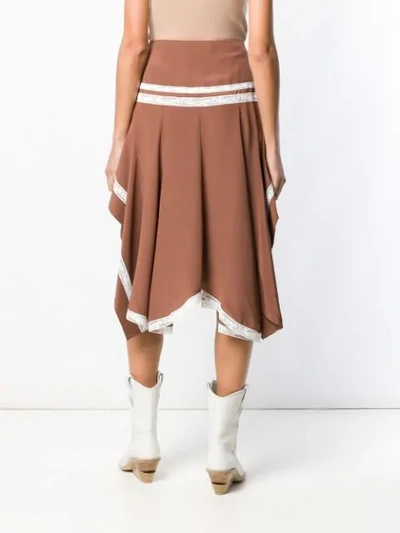 Shop Chloé Draped Skirt In Brown