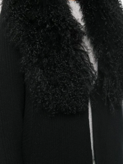Shop Philo-sofie Fluffy Collar Cardi-coat - Black