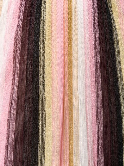 M MISSONI STRIPED METALLIC MAXI DRESS - 粉色