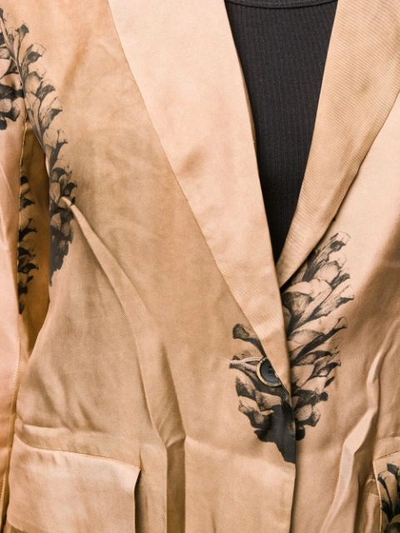 Shop Uma Wang Tree Print Single Breasted Coat In Brown