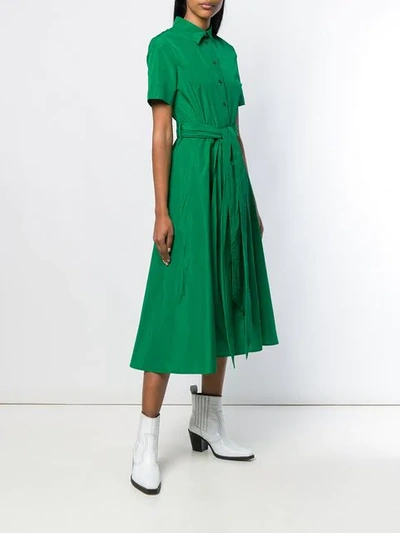 Shop P.a.r.o.s.h Patricy Flared Shirt Dress In 068 Green