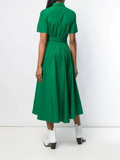 Shop P.a.r.o.s.h Patricy Flared Shirt Dress In 068 Green