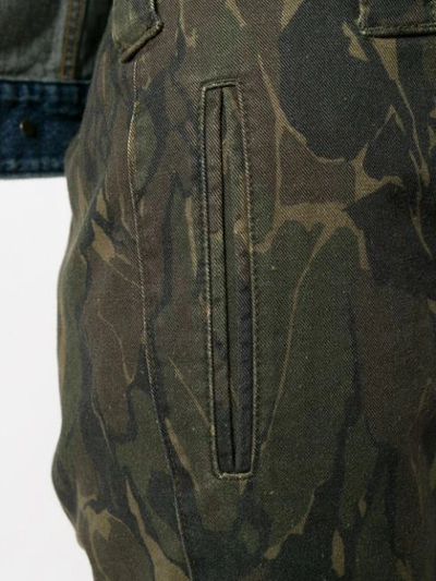 Shop Saint Laurent Camouflage Printed Shorts In Green