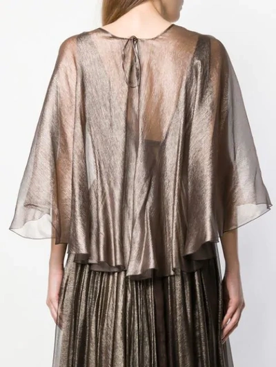 Shop Maria Lucia Hohan Floaty Metallic Cape In Brown