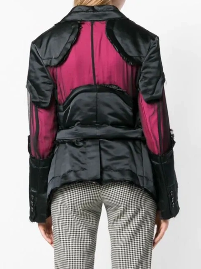 Shop Comme Des Garçons Sheer Detailed Jacket In Black