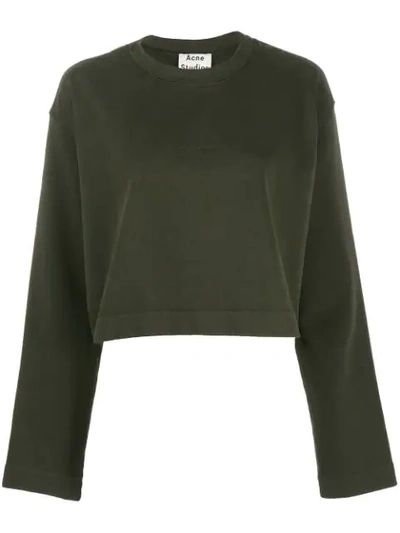 Shop Acne Studios Odice Emboss Sweatshirt In Green