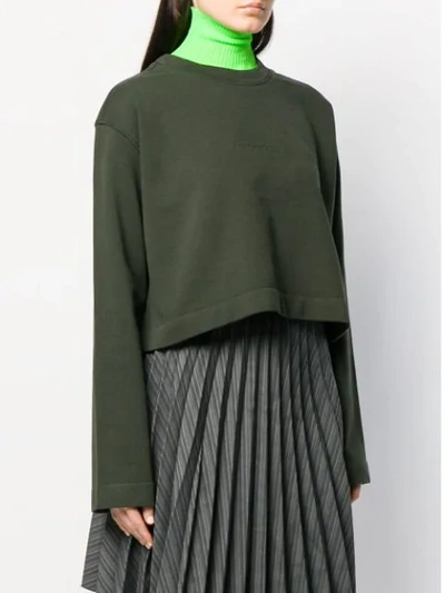 Shop Acne Studios Odice Emboss Sweatshirt In Green