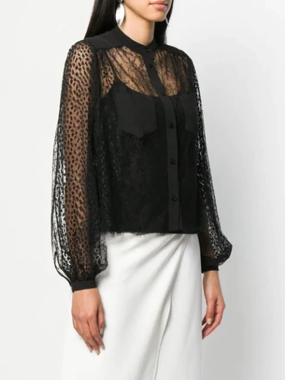Shop Givenchy Sheer Blouse In Black