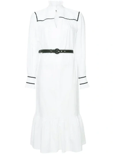 Shop Alexa Chung Pierette Belted Shirt Dress In White