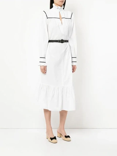 Shop Alexa Chung Pierette Belted Shirt Dress In White