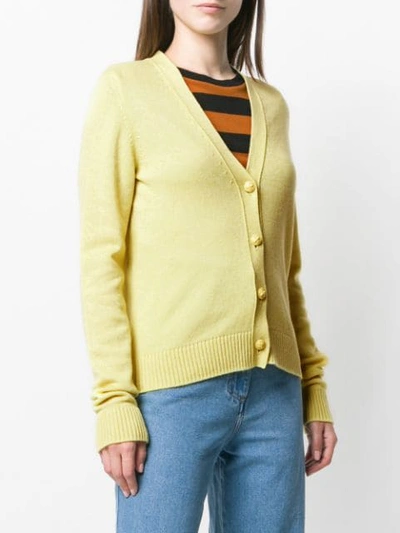 Shop Barrie V-neck Cardigan In Yellow