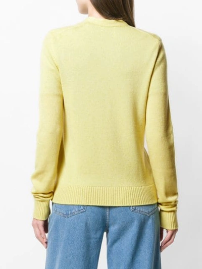 Shop Barrie V-neck Cardigan In Yellow