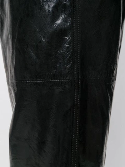 Mm6 Maison Margiela High-rise Cropped Leather Pants In Black