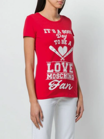 Shop Love Moschino Quote Print T In Red