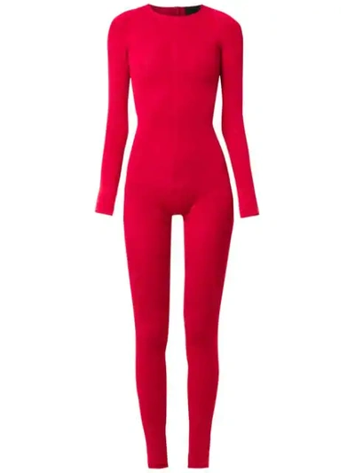 Shop Andrea Bogosian Slim Fit Jumpsuit In Red