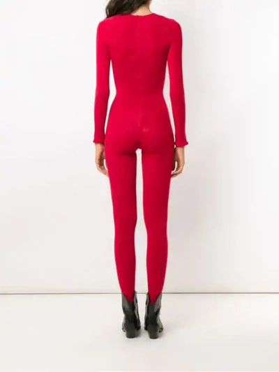Shop Andrea Bogosian Slim Fit Jumpsuit In Red