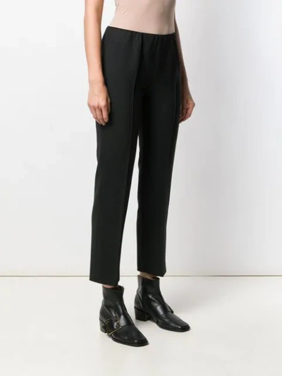 Shop Agnona Cropped Tailored Trousers In Black