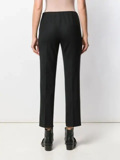 Shop Agnona Cropped Tailored Trousers In Black