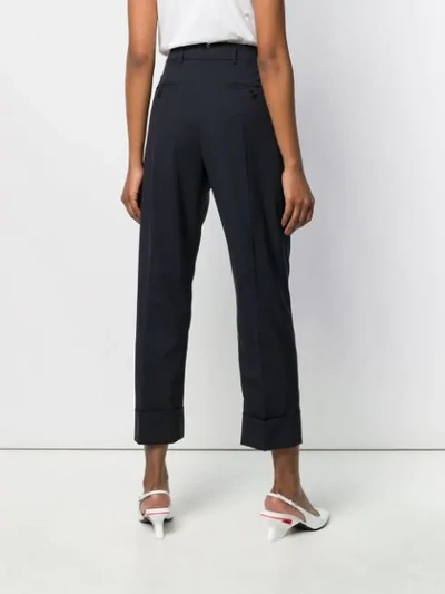 Prada Cropped Tailored Trousers In F0008 Bleu