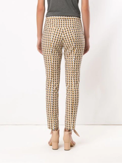Shop Andrea Marques Printed Skinny Trousers In White