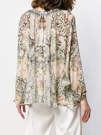 Shop Camilla Mixed Print Blouse In Brown
