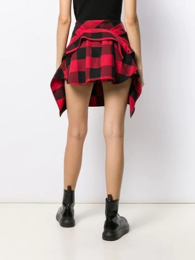 ALEXANDER WANG TARTAN PRINT SHIRT-SHORTS - 红色