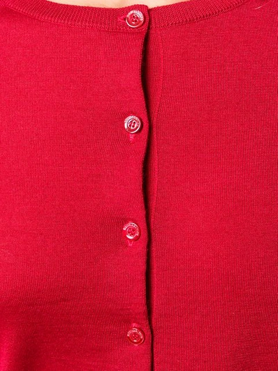 RED VALENTINO CREW NECK CARDIGAN - 红色